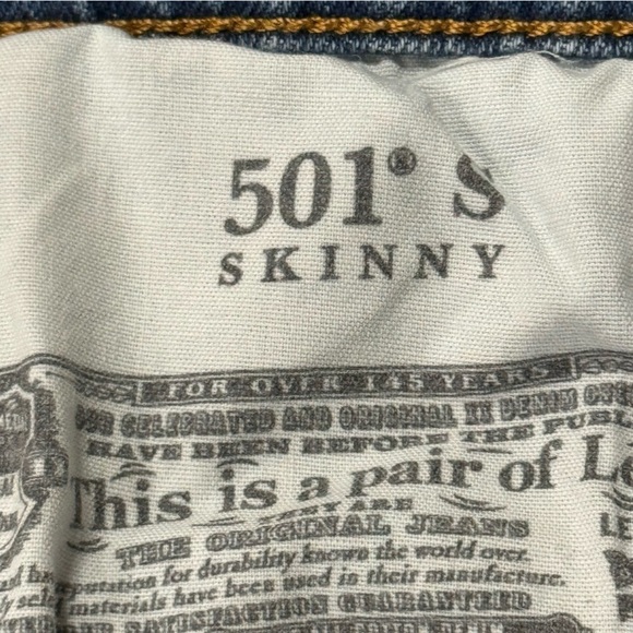 Levi’s 501 Skinny Light Wash Denim Jeans Size 33x30 Women - Picture 5 of 11